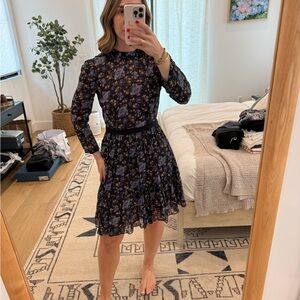 Rebecca Taylor Floral Black Dress